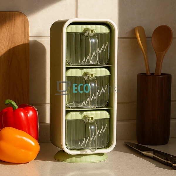 Диспенсер 3 секції для спецій на самолипкій міцній стріч ... Диспенсер 3 секції для спецій на самолипкій міцній стріч ...