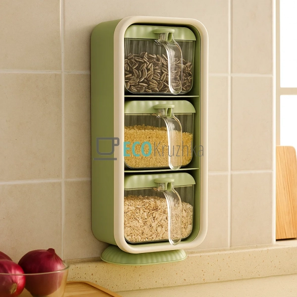 Диспенсер 3 секції для спецій на самолипкій міцній стріч ... Диспенсер 3 секції для спецій на самолипкій міцній стріч ...