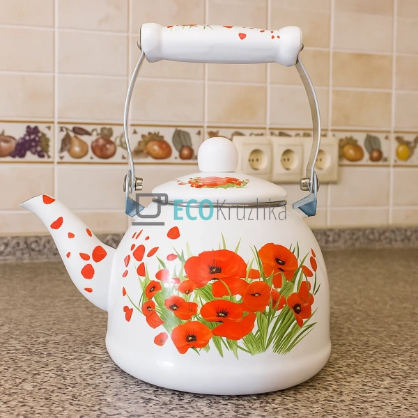Чайник Емальований 2 л Маковий букет (41/L) Чайник Емальований 2 л Маковий букет (41/L)