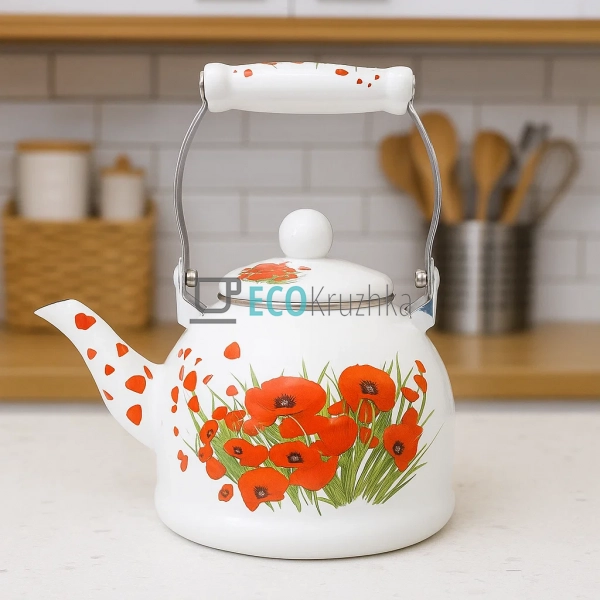 Чайник Емальований 2 л Маковий букет (41/L) Чайник Емальований 2 л Маковий букет (41/L)