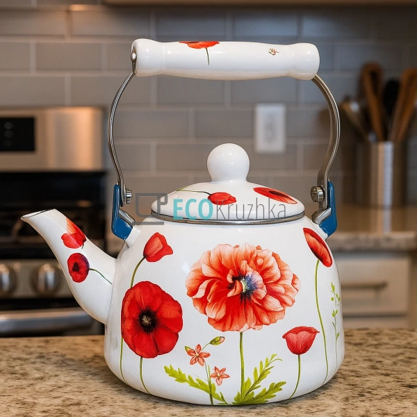 Чайник Емальований 2 л Мак (12/L) Чайник Емальований 2 л Мак (12/L)