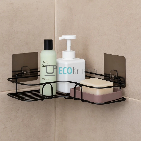 Полиця кутова універсальна на самоклейкій стрічці 26×26× ...