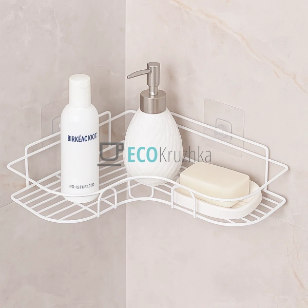 Полиця кутова універсальна на самоклейкій стрічці 26×26× ...