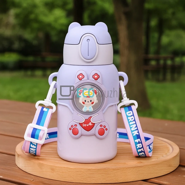 Термос дитячий поїлка з трубочкою 400 мл Фіолетовий (MT- ...