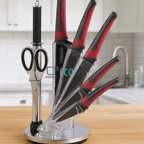 Набір ножів на підставці 8 предметів з обертовою підстав ... Набір ножів на підставці 8 предметів з обертовою підстав ...