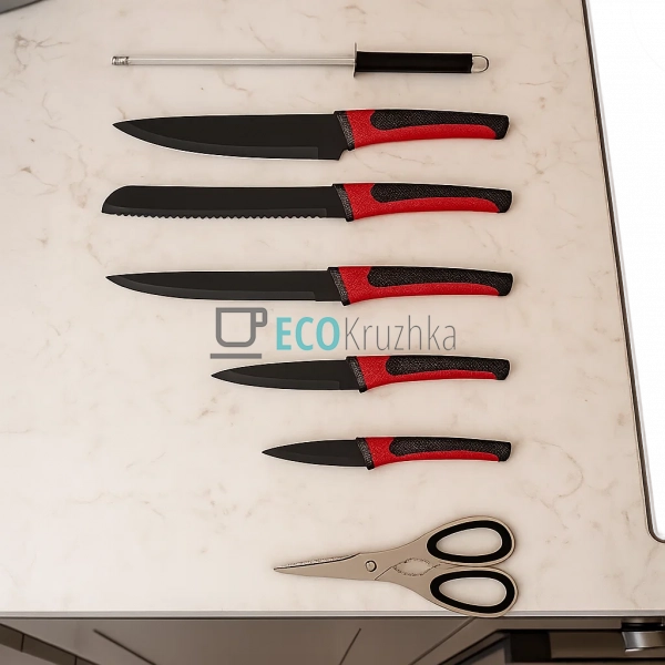 Набір ножів на підставці 8 предметів з обертовою підстав ... Набір ножів на підставці 8 предметів з обертовою підстав ...