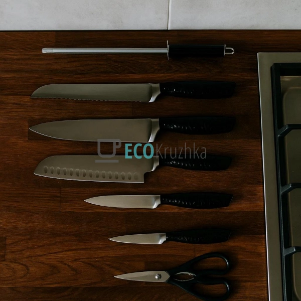 Набір ножів на підставці 8 предметів з обертовою підстав ... Набір ножів на підставці 8 предметів з обертовою підстав ...