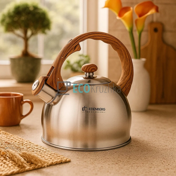 Чайник із нержавіючої сталі зі свистком 2 л Edenberg EB- ... Чайник із нержавіючої сталі зі свистком 2 л Edenberg EB- ...