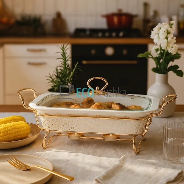 Марміт керамічний Kamille прямокутний 30,5*19*6см. з під ... Марміт керамічний Kamille прямокутний 30,5*19*6см. з під ...