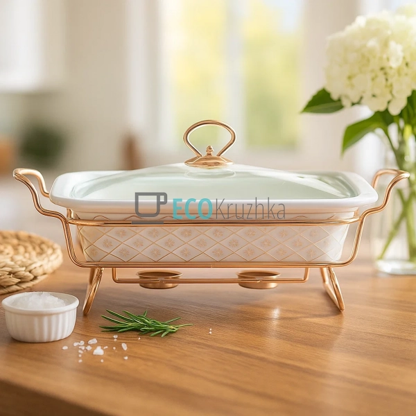 Марміт керамічний Kamille прямокутний 30,5*19*6см. з під ... Марміт керамічний Kamille прямокутний 30,5*19*6см. з під ...