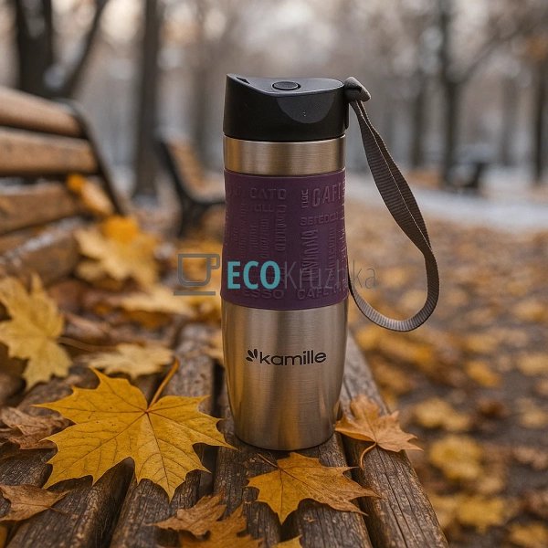 Термокружка Kamille 480 мл Фіолетовий EK5062 Термокружка Kamille 480 мл Фіолетовий EK5062