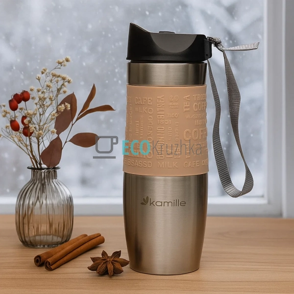 Термокружка Kamille 480 мл Бежевий EK5063 Термокружка Kamille 480 мл Бежевий EK5063