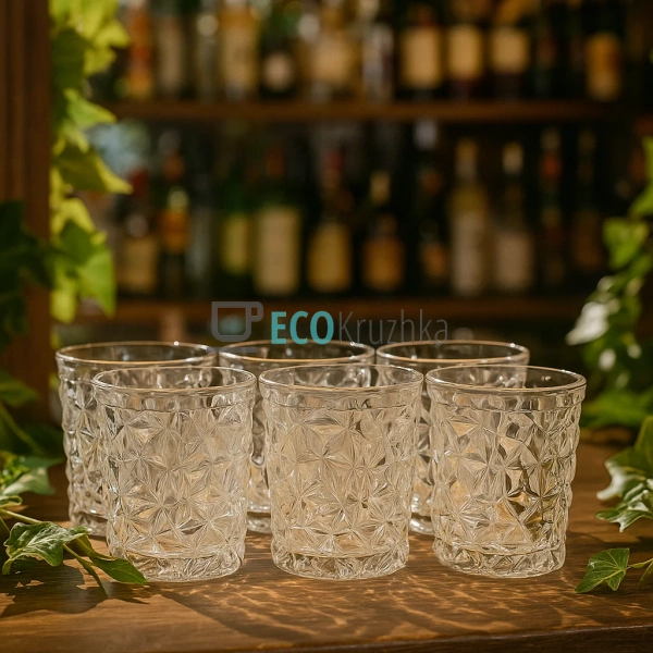 Набір склянок 6шт для віскі Crushed Ice 270мл Прозорий 6 ...