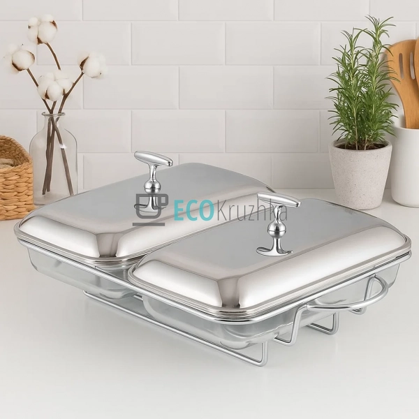 Марміт скляний 3.6л (2 x 1.8 л) зі нержавіючою кришкою т ... Марміт скляний 3.6л (2 x 1.8 л) зі нержавіючою кришкою т ...