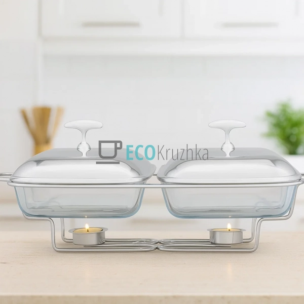 Марміт скляний 3.6л (2 x 1.8 л) зі нержавіючою кришкою т ... Марміт скляний 3.6л (2 x 1.8 л) зі нержавіючою кришкою т ...