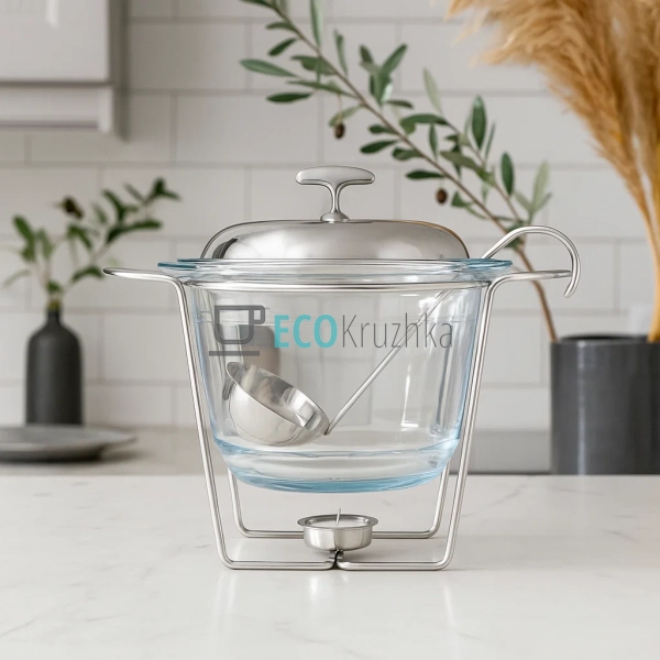 Марміт скляний 4л зі нержавіючою кришкою та металевою пі ... Марміт скляний 4л зі нержавіючою кришкою та металевою пі ...