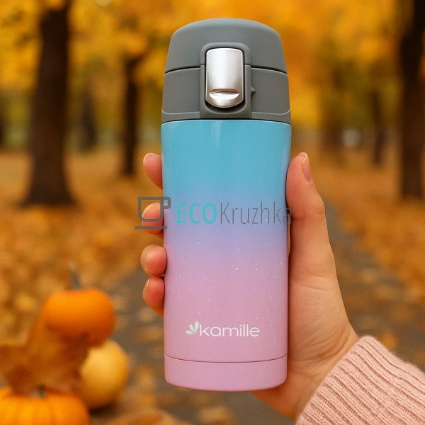 Термокружка Kamille 320мл з нержавіючої сталі Рожевий / ... Термокружка Kamille 320мл з нержавіючої сталі Рожевий / ...