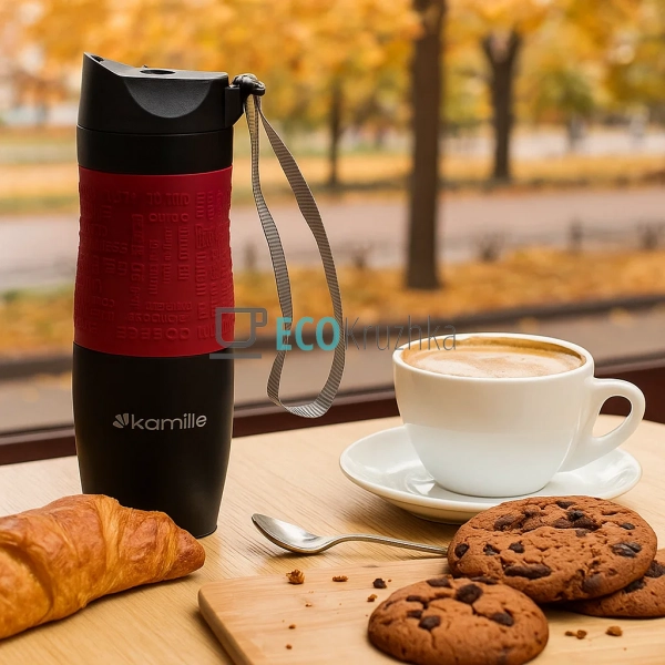 Термокружка Kamille 380 мл Червоний EK4929 Термокружка Kamille 380 мл Червоний EK4929