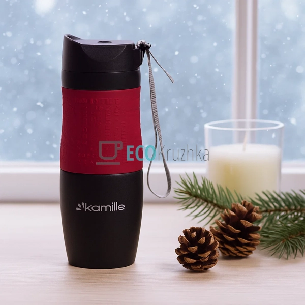Термокружка Kamille 380 мл Червоний EK4929 Термокружка Kamille 380 мл Червоний EK4929