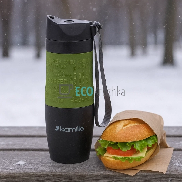 Термокружка Kamille 380 мл Салатовий EK8257 Термокружка Kamille 380 мл Салатовий EK8257