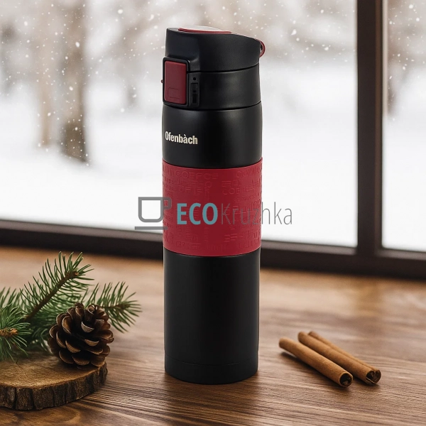 Термокухоль Ofenbach 480 мл з нержавіючої сталі Червоний ... Термокухоль Ofenbach 480 мл з нержавіючої сталі Червоний ...