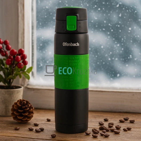 Термокухоль Ofenbach 480 мл з нержавіючої сталі Салатови ... Термокухоль Ofenbach 480 мл з нержавіючої сталі Салатови ...