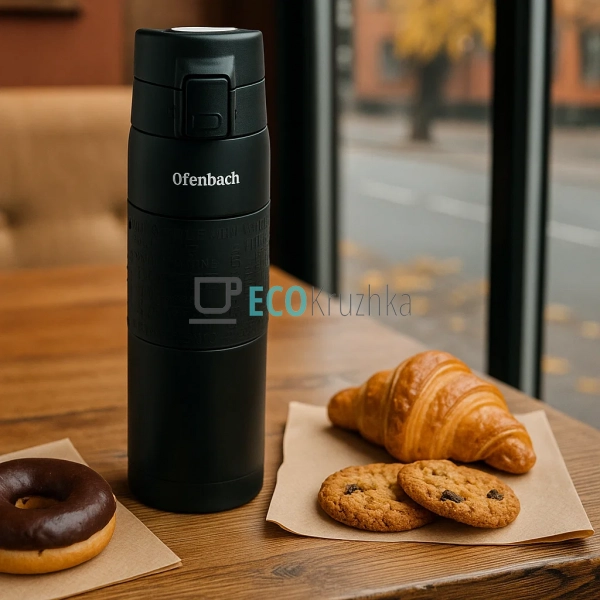 Термокухоль Ofenbach 480 мл з нержавіючої сталі Чорний E ... Термокухоль Ofenbach 480 мл з нержавіючої сталі Чорний E ...
