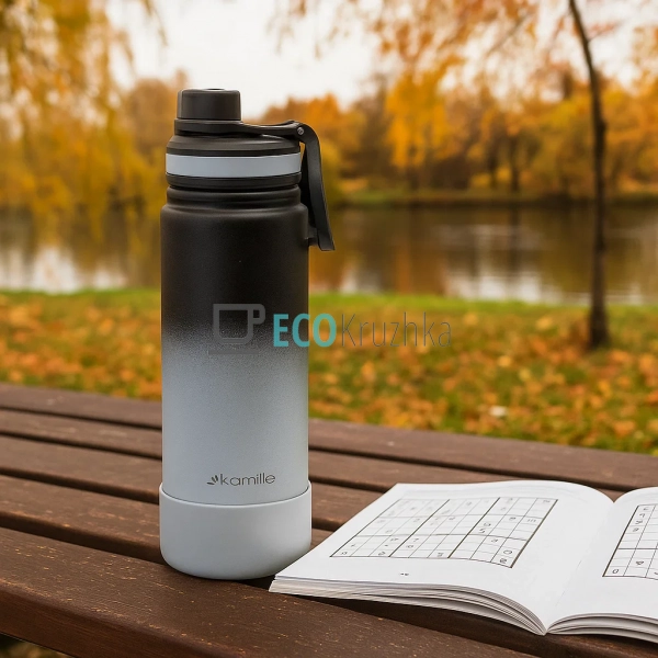 Термокружка на 720 мл з нержавіючої сталі з силіконовою ... Термокружка на 720 мл з нержавіючої сталі з силіконовою ...