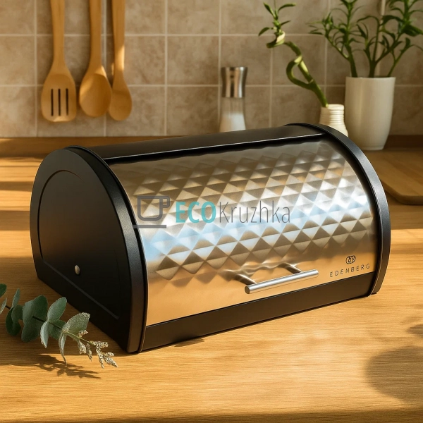 Хлібниця із нержавіючої сталі з відкидною кришкою Edenbe ... Хлібниця із нержавіючої сталі з відкидною кришкою Edenbe ...