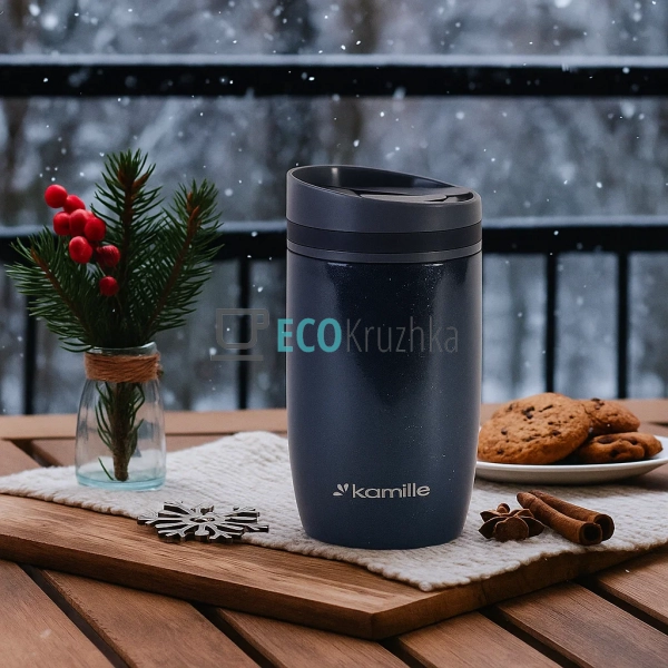 Термокружка Kamille 300 мл з нержавіючої сталі Сірий EK8 ... Термокружка Kamille 300 мл з нержавіючої сталі Сірий EK8 ...