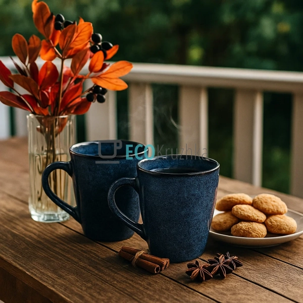 Кухоль керамічний Casual 400мл, Cиній (344-227) Кухоль керамічний Casual 400мл, Cиній (344-227)