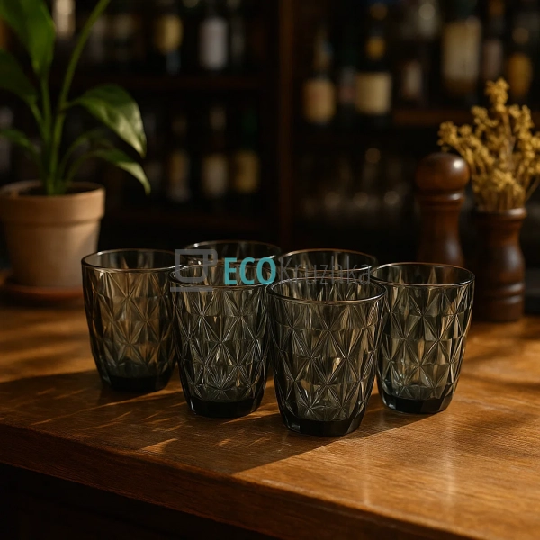 Набір кольорових склянок 6шт Glassware 270 мл Сірий EK90 ... Набір кольорових склянок 6шт Glassware 270 мл Сірий EK90 ...