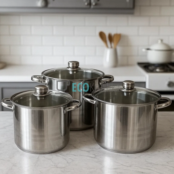 Набір каструль з нержавіючої сталі 6 предметів з кришкам ... Набір каструль з нержавіючої сталі 6 предметів з кришкам ...