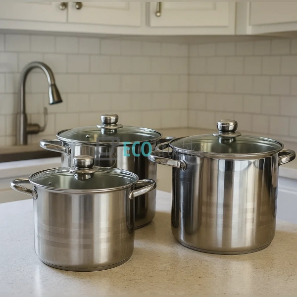 Набір каструль з нержавіючої сталі 6 предметів з кришкам ... Набір каструль з нержавіючої сталі 6 предметів з кришкам ...