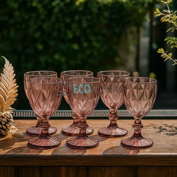 Набір келихів для вина з кольорового скла 260 мл Бордо ( ... Набір келихів для вина з кольорового скла 260 мл Бордо ( ...