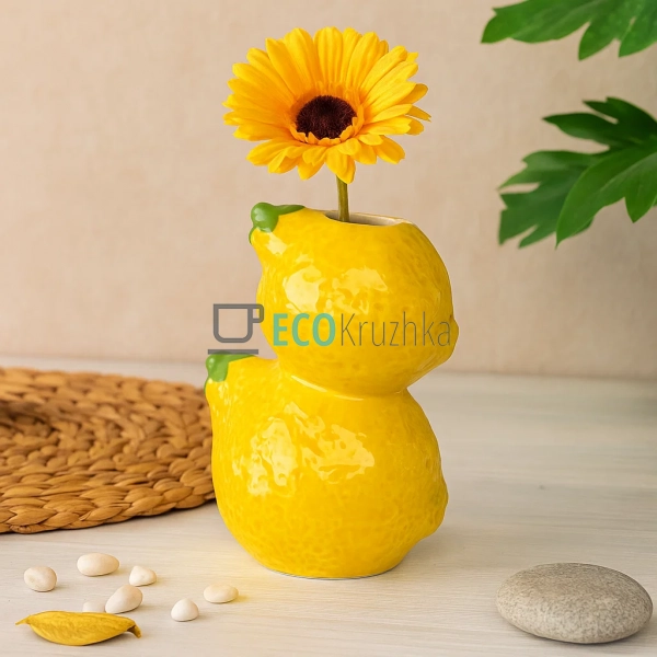 Декоративна порцелянова ваза Lemon 14 см — жовта ваза дл ... Декоративна порцелянова ваза Lemon 14 см — жовта ваза дл ...
