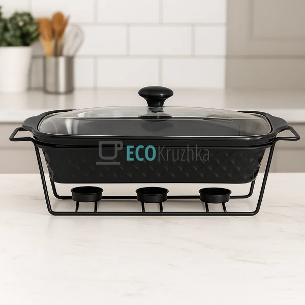 Марміт керамічний прямокутний 1.1л зі скляною кришкою на ... Марміт керамічний прямокутний 1.1л зі скляною кришкою на ...