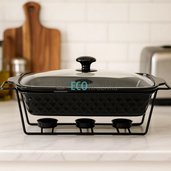 Марміт керамічний прямокутний 41см 3л зі скляною кришкою ... Марміт керамічний прямокутний 41см 3л зі скляною кришкою ...