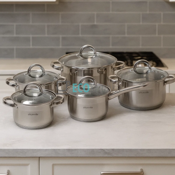 Набір каструль з нержавіючої сталі 10 предметів з кришка ... Набір каструль з нержавіючої сталі 10 предметів з кришка ...