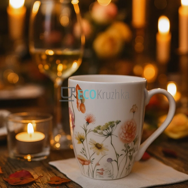 Кухоль порцеляновий Flower Garden, 350мл (K059) Кухоль порцеляновий Flower Garden, 350мл (K059)