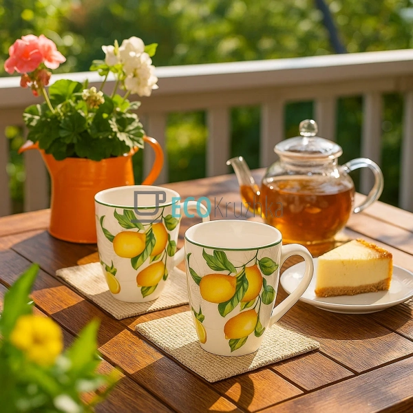 Порцелянова чашка 340 мл Сицилійський лимон — кружка для ... Порцелянова чашка 340 мл Сицилійський лимон — кружка для ...