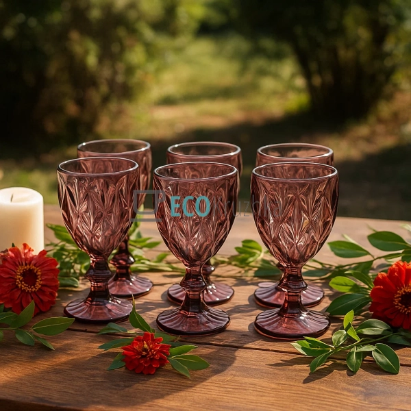 Набір келихів для вина з кольорового скла 320 мл Бордо ( ... Набір келихів для вина з кольорового скла 320 мл Бордо ( ...