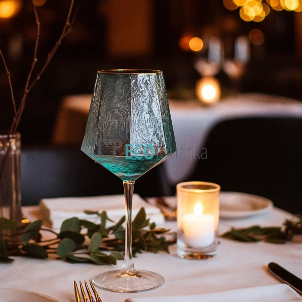 Келих 🍷 для вина з блакитного скла Кристал 530мл EK9035 Келих 🍷 для вина з блакитного скла Кристал 530мл EK9035