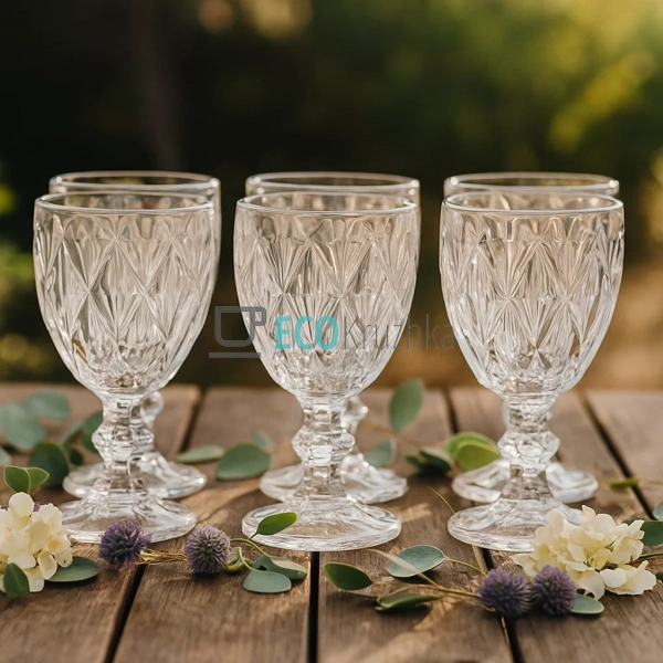 Келихи для вина зі скла 6 шт 310 мл Прозорий ромбус ( 09 ... Келихи для вина зі скла 6 шт 310 мл Прозорий ромбус ( 09 ...