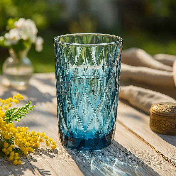 Набір кольорових склянок 6шт Glassware 350мл Синій EK901 ... Набір кольорових склянок 6шт Glassware 350мл Синій EK901 ...