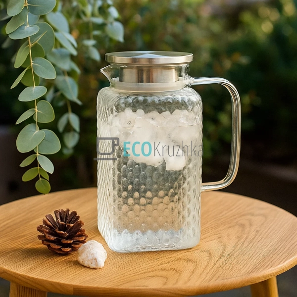 Глечик для води з кришкою 1.6л Прозорий Edenberg EB-1958 ...