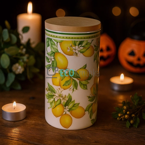Порцелянова банка для зберігання 1 л Сицилійський лимон ... Порцелянова банка для зберігання 1 л Сицилійський лимон ...