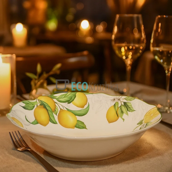 Порцеляновий салатник 1 л Сицилійський лимон — миска для ...