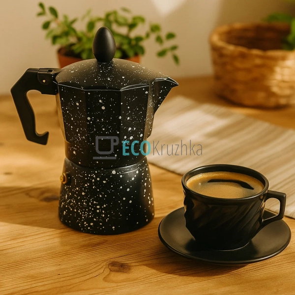 Гейзерна кавоварка 3 чашки з мармуровим покриттям Edenbe ...