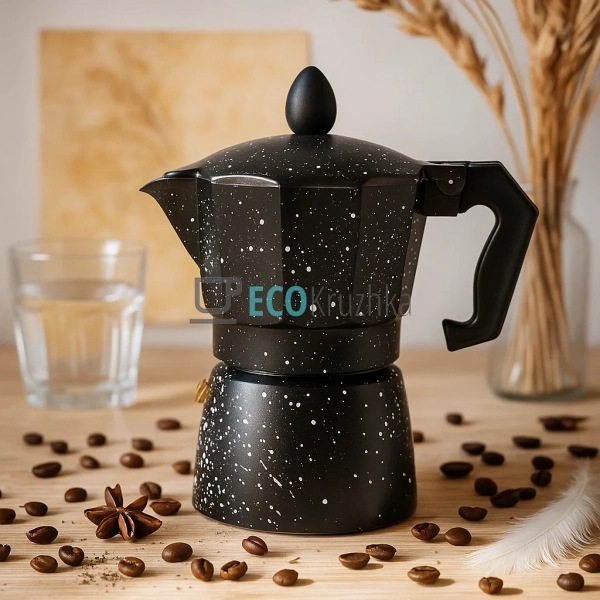 Гейзерна кавоварка 3 чашки з мармуровим покриттям Edenbe ...